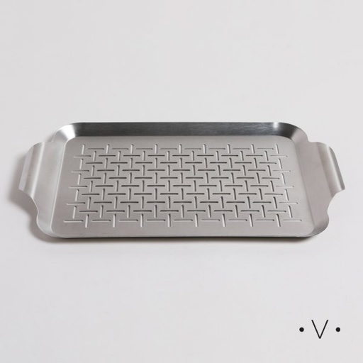 [4113571] BANDEJA RECTANGULAR PARA PARRILLA DE ACERO INOXIDABLE 43X25 CM VASSA HOME