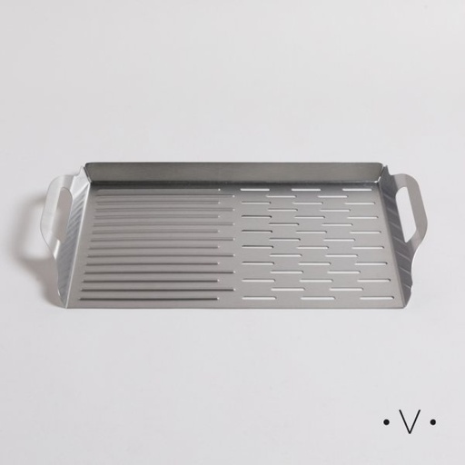 [4113572] BANDEJA RECTANGULAR PARA PARRILLA DE ACERO INOXIDABLE 40X25 CM VASSA HOME