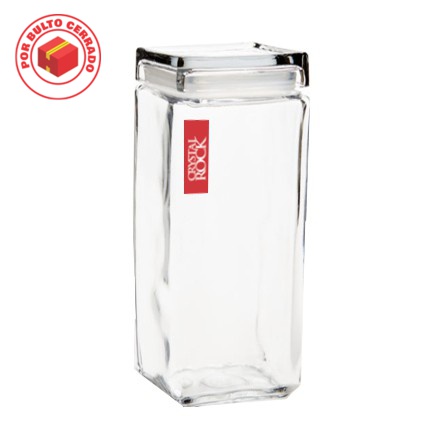 [140255] FRASCO VIDRIO CUADRADO GRANDE 10 X 10 X 23,5