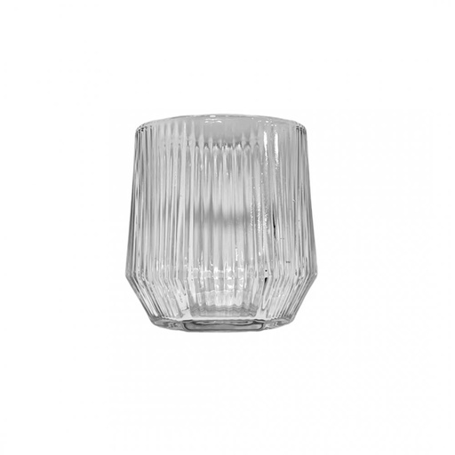 [2561644] SET X6 VASOS RAYADOS BASE OCTOGONAL TRANSPARENTES 7,5X8,8CM VIDRIO