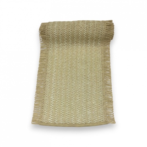 [2561652] CAMINO TRAMADO CON FLECOS LATERALES NATURAL 30X180CM DE FIBRA