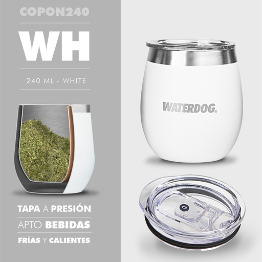 [401033] COPON 240 CC BLANCO ACERO INOX  WATERDOG