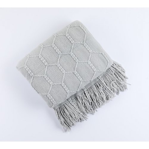 [380301] MANTA 130 X 170 CM LISA TRAMA HEXÁGONOS GRIS