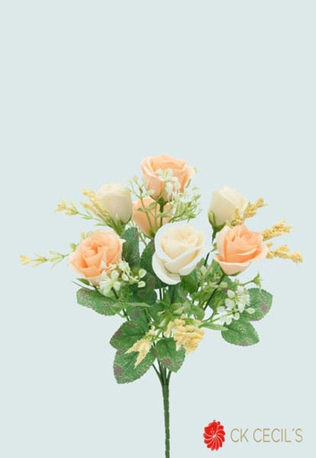 [413996] ROSE BUSH X 7 32 CM. SALMON