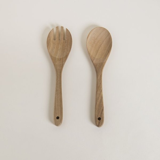 [4113708] SET DE CUBIERTOS PARA ENSALADA DE MADERA DE ACACIA