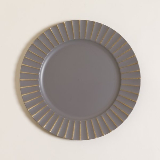 [4113733] PLATO DE SITIO GREY & GOLD CIRCULOS 33 CM