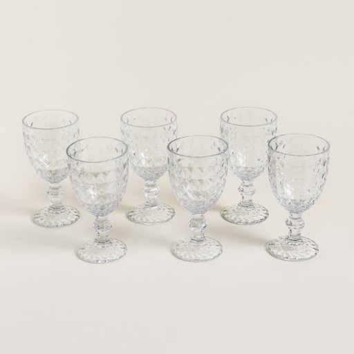[4113770] SET X 6 COPAS DE VIDRIO DIAMANTE 350 ML