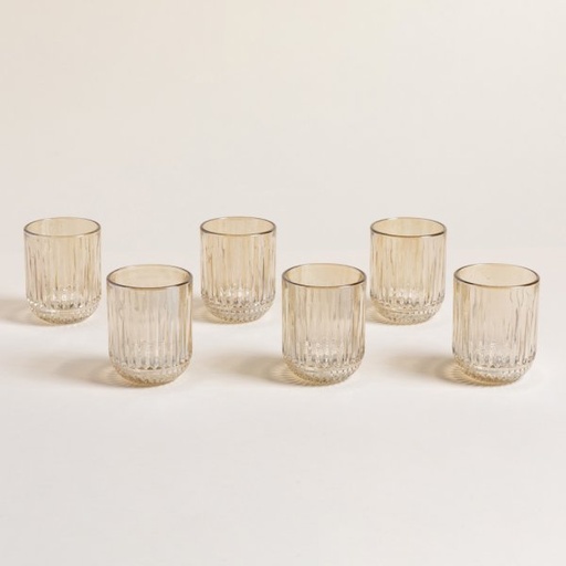 [4113773] SET X 6 VASOS BAJOS STRIPES CHAMPAGNE 200 ML