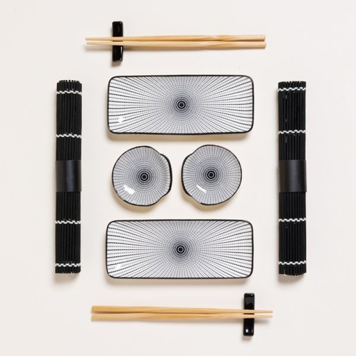 [4113591] SET DE SUSHI RECTANGULAR PARA 2 KAITO 18,5X7,5 CM