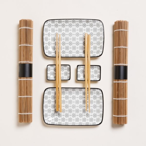[4113595] SET DE SUSHI RECTANGULAR PARA 2 GINZA 12X20 CM