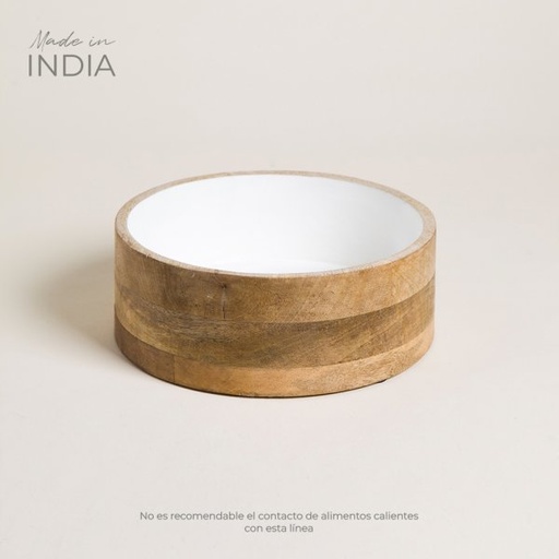 [4113658] BOWL RECTO DE MADERA ESMALTADA SAHA 3000 ML