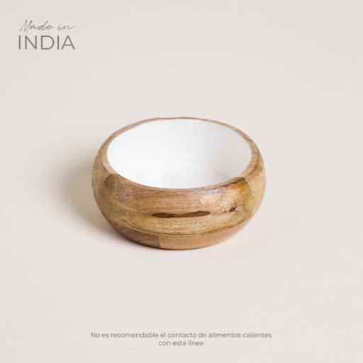 [4113660] MINI BOWL DE MADERA ESMALTADA SAHA 200 ML