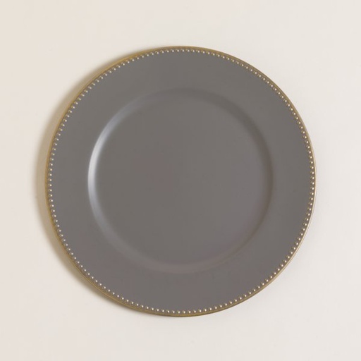 [4113784] PLATO DE SITIO GREY & GOLD PUNTOS 33 CM