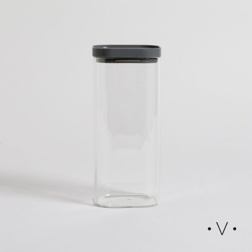 [4113799] FRASCO CUADRADO CON BORDE DE SILICONA 900 ML VASSA HOME