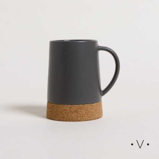 [4113852] MUG NET GREY BASE DE CORCHO 310 ML VASSA HOME