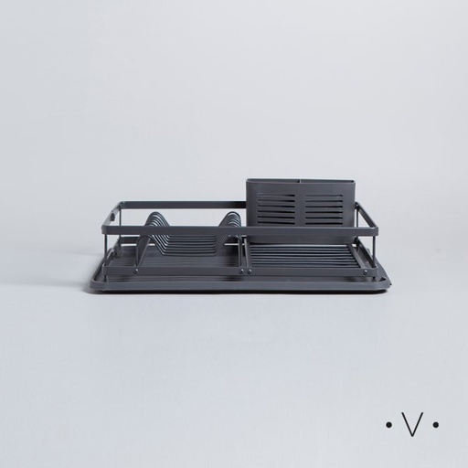 [4113870] ESCURRIDOR DE PLATOS CON PORTA UTENSILIOS 44X31 ALUMINIO CM VASSA HOME