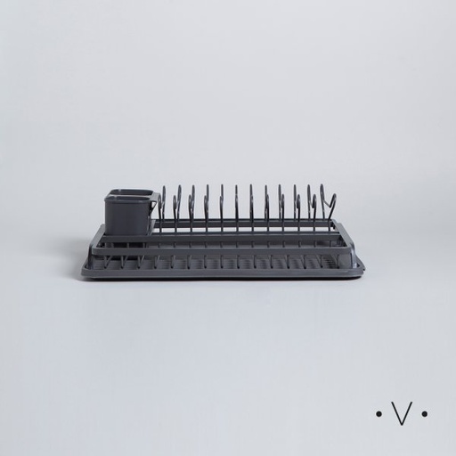 [4113872] ESCURRIDOR DE PLATOS CON PORTA UTENSILIOS 44X31 ALUMINIO CM VASSA HOME