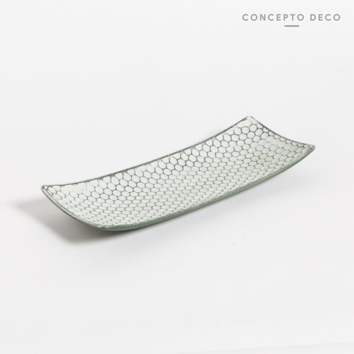 [1650268] BANDEJA LARISA 34X13CM VERDE OSCURO