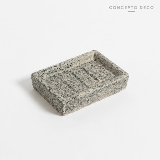[1650348] JABONERA GRANITO CUADRADO GRIS 12CM