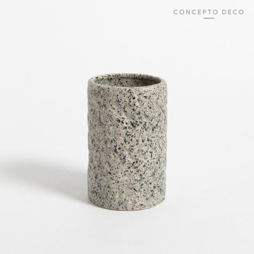 [1650350] PORTACEPILLO GRANITO REDONDO GRIS 11CM