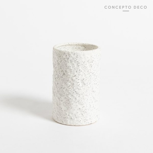 [1650359] PORTACEPILLO GRANITO REDONDO BLANCO 11CM