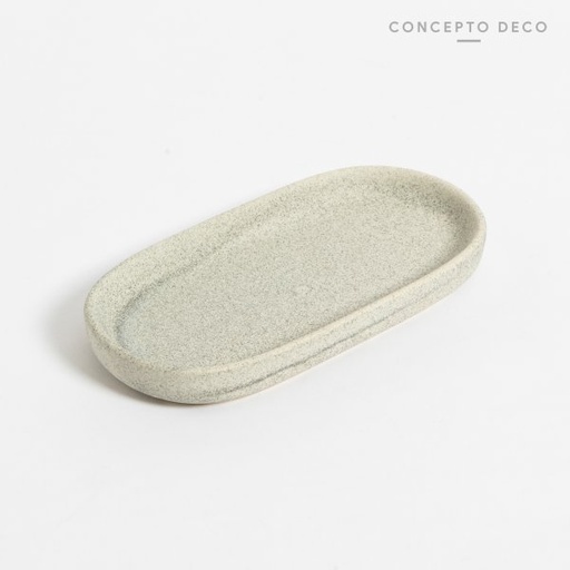 [1650366] BANDEJA GRANITO LISO OVAL GRIS 18CM