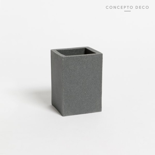 [1650396] PORTACEPILLO CEMENTO GRIS CUADRADO 10CM
