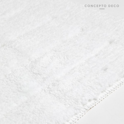 [1650238] ALFOMBRA MICROFIBRA RAYAS BLANCA 40X60CM