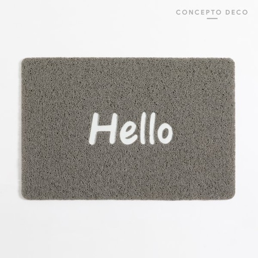 [1650331] FELPUDO DE GOMA HELLO GRIS 40X60CM