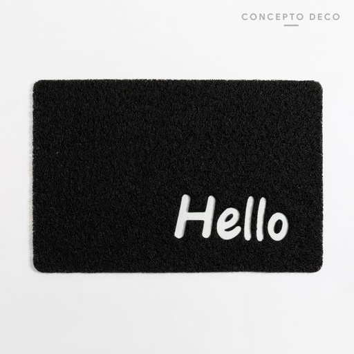 [1650333] FELPUDO DE GOMA HELLO NEGRO 40X60CM