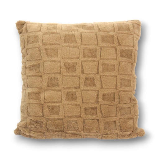 [380232] FUNDA DE ALMOHADÓN 40 X 40 CM TRAMA CUADRADOS BEIGE