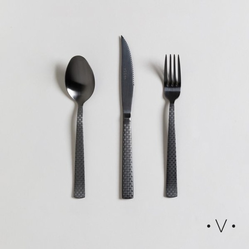 [4113930] SET DE CUBIERTOS BLACK BRAID X 12 PIEZAS VASSA HOME