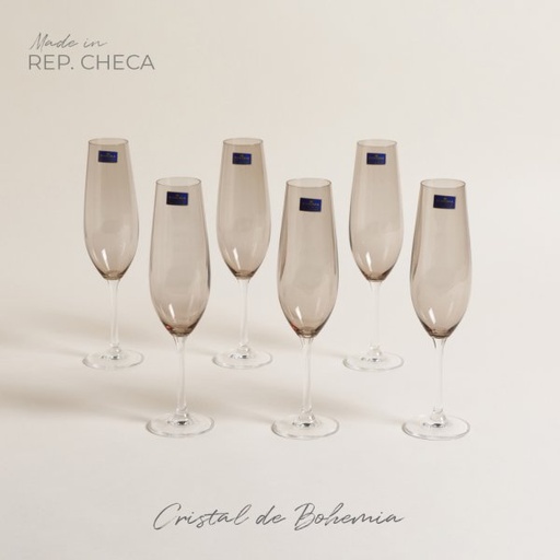 [4113986] SET X 6 COPAS DE CRISTAL DE BOHEMIA SARAH BROWN 260 ML
