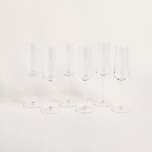 [4113996] SET X 6 COPAS DE CHAMPAGNE FACETADAS 250 ML