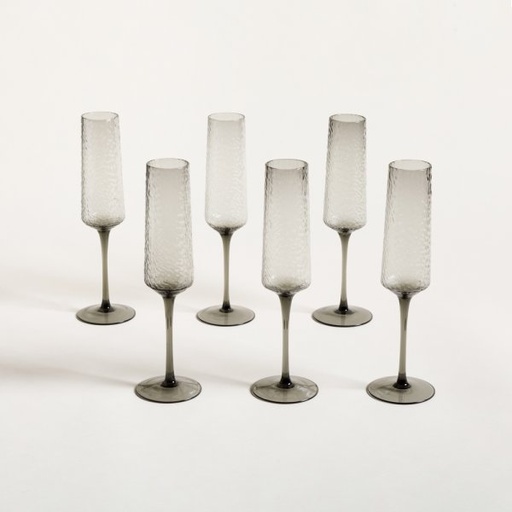 [4114002] SET X 6 COPAS DE CHAMPAGNE MARTILLÉ GREY 300 ML 