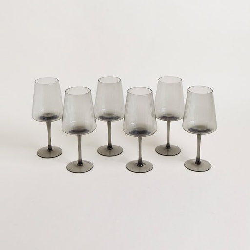 [4114003] SET X 6 COPAS FACETADAS GREY 520 ML