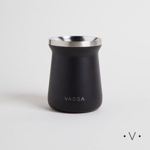 [4114106] MATE DE ACERO INOXIDABLE NEGRO 250 ML VASSA HOME