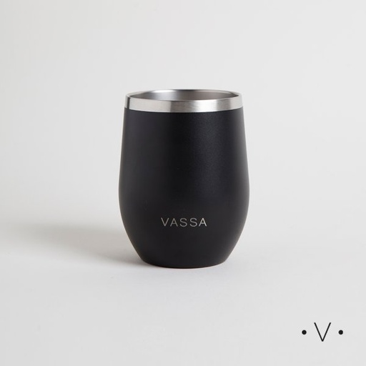 [4114109] MATE DE ACERO INOXIDABLE NEGRO 350ML VASSA HOME