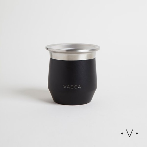 [4114112] MATE DE ACERO INOXIDABLE NEGRO 230 ML VASSA HOME