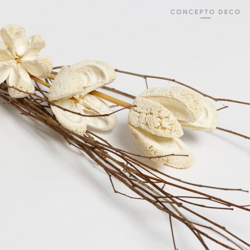 [165739] FLORES SECAS BOUQUET BULLET FLOWER WHITE 70CM