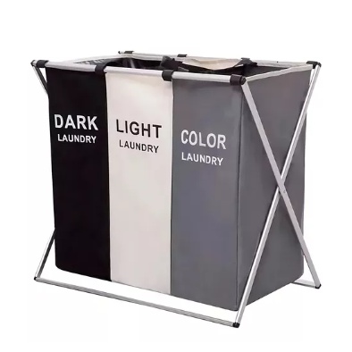 [140174] CESTA DE LAVANDERIA TRIPLE 65 X 38 X 60