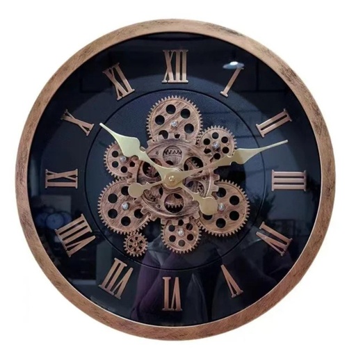 [140181] RELOJ DE PARED CON MOVIMIENTO DE ENGRANAJES 40 CM 
