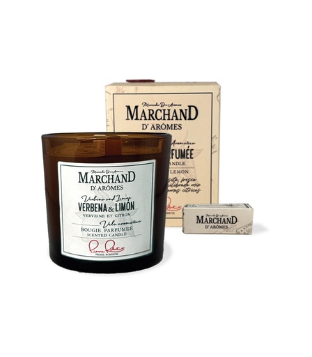[130479] VELA AROMÁTICA MARCHAND D AROMES VERBENA Y LIMÓN 220 G