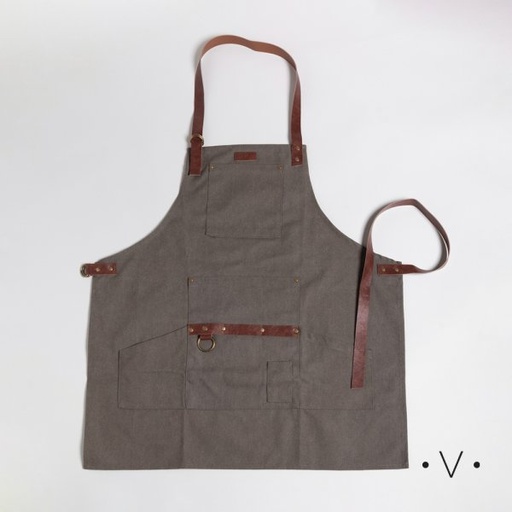 [4110251] DELANTAL DE COCINA GRIS 75X68 CM VASSA HOME