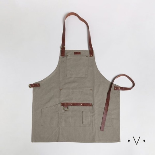 [4110250] DELANTAL DE COCINA BEIGE 75X68 CM VASSA HOME