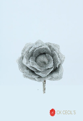 [277446] ROSA CON CLIP X 12 CM. SILVER