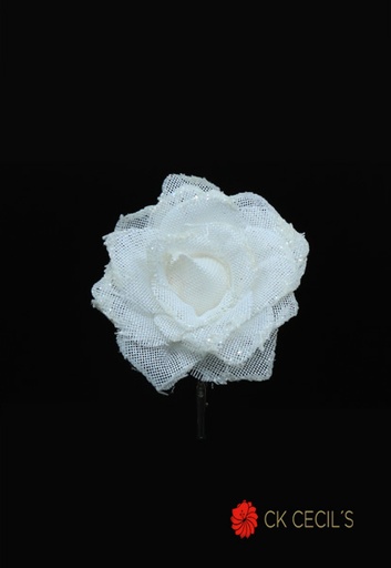 [277447] ROSA CON CLIP X 12 CM. WHITE