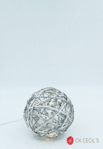[277587] PELOTA 15 CM. CON LUZ LED SILVER WHITE