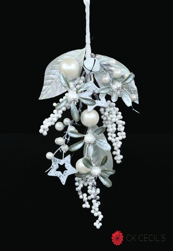 [277490] VARA DECO BERRY X 40 CM. WHITE SILVER