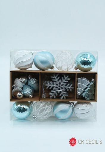 [277577] CAJA DECO NAVIDAD SURTIDA X22P WHITE LIGHT BLUE